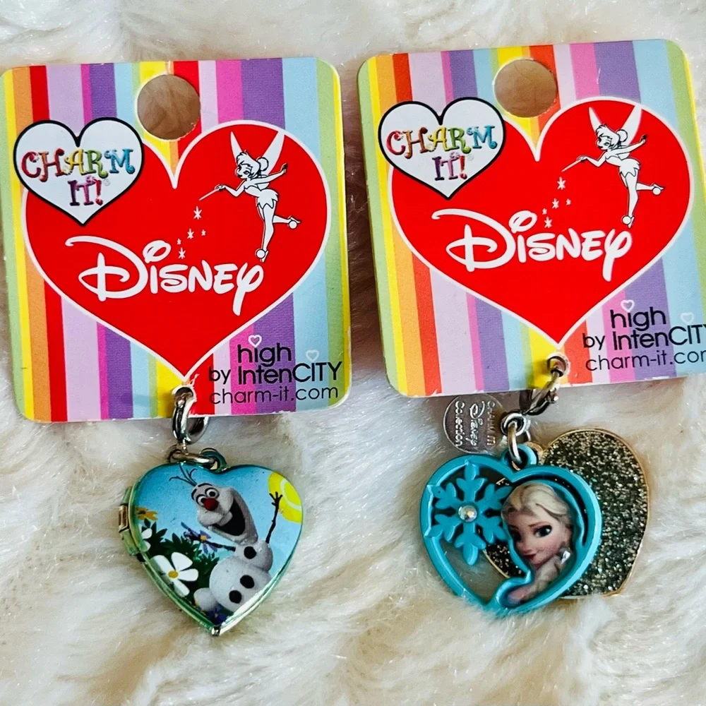 LOT OF 2 CHARM IT! High IntenCITY DISNEY OLAF LOCKET & ELSA ￼